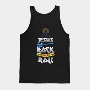 Christianity Guitar Player Jesus Is My Rock & Thats How i Roll Christian Tank Top